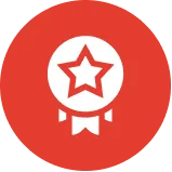 Award rosette with a star